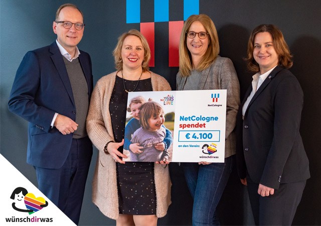Netcologne spendet für wünschdirwas - Wünsche werden erfüllt